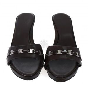 Salvatore Ferragamo Dark Brown Caterina Sandals NIB Size 9.5